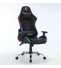 Игровое кресло  "Lumen GM-150 RGB", подсветка, две подушки, экокожа, черное, 532801