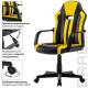 Кресло компьютерное  "Stripe GM-202", экокожа, черное/желтое, 532510. Фото товара с разных ракурсов.
