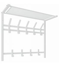 Вешалка настенная с полкой 2 яруса "Торонто-22", 585х670х270 мм, 9 крючков, металл, белая, ВСПТ22 Б